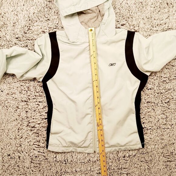 Reebok Women's Medium Hooded Fleece Lined Windbreaker Full zip up. Two pocket - Picture 3 of 7